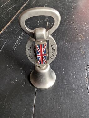 Collectible London England Metal Bottle Opener Table Bell Souvenir Swivel 4"